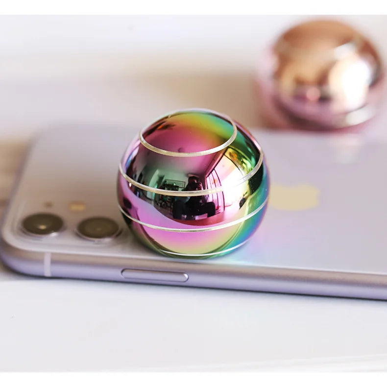 Adult Fidget for Stress Relief Metal Bauble Aluminum Alloy Hypnosis Rotary Gyro Fingertip Toy - Kinetic Round Spinner Juguetes Gift