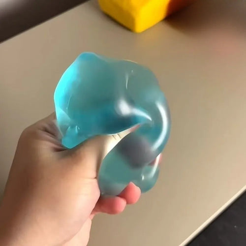 Blue Transparent Slow-Rise Squishy – Soft Squeezable Sensory Fidget Toy for Kids & Adults