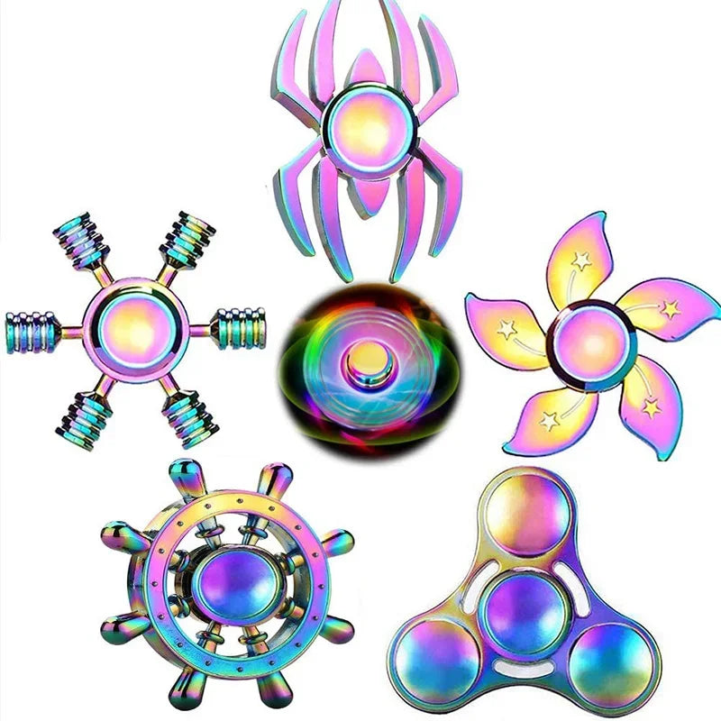 New Metal Fidget Spinner - Colorful AntiStress Alloy Finger Gyro. Relieves Stress Finger Spinner