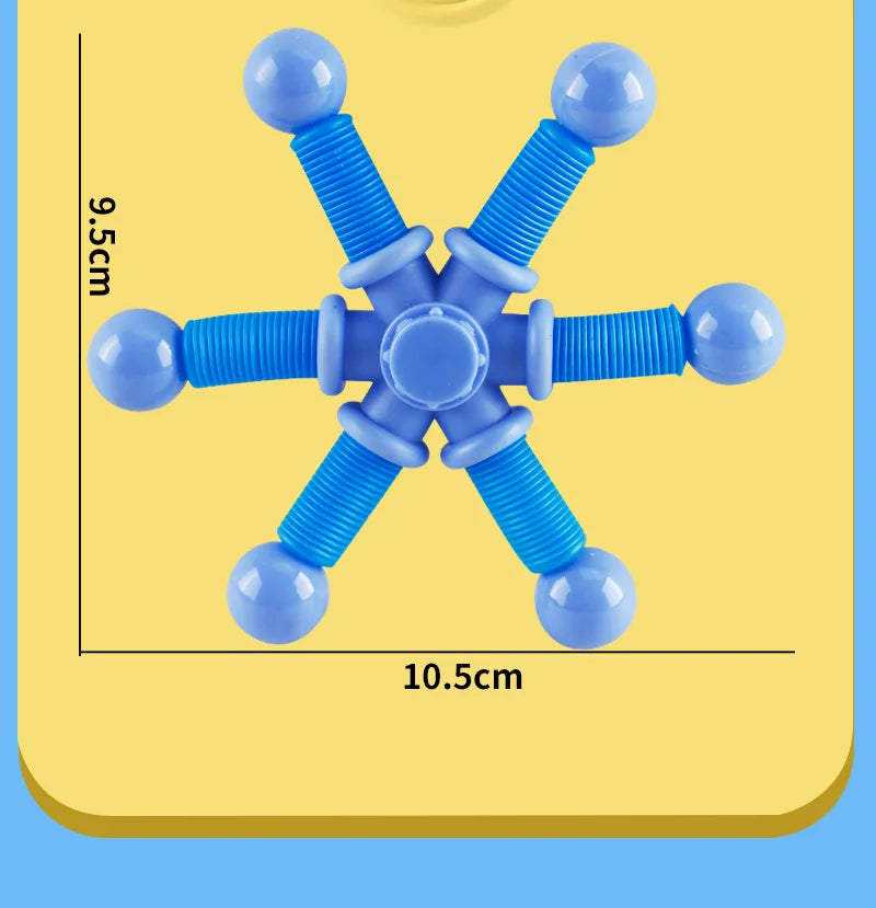 1pcs Fidget Spinner Toys Pop Tube Sensory Toys Suction Cup Games Plastic Transformable Stress Relief Adult Gifts