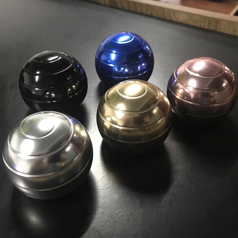 Adult Fidget for Stress Relief Metal Bauble Aluminum Alloy Hypnosis Rotary Gyro Fingertip Toy - Kinetic Round Spinner Juguetes Gift