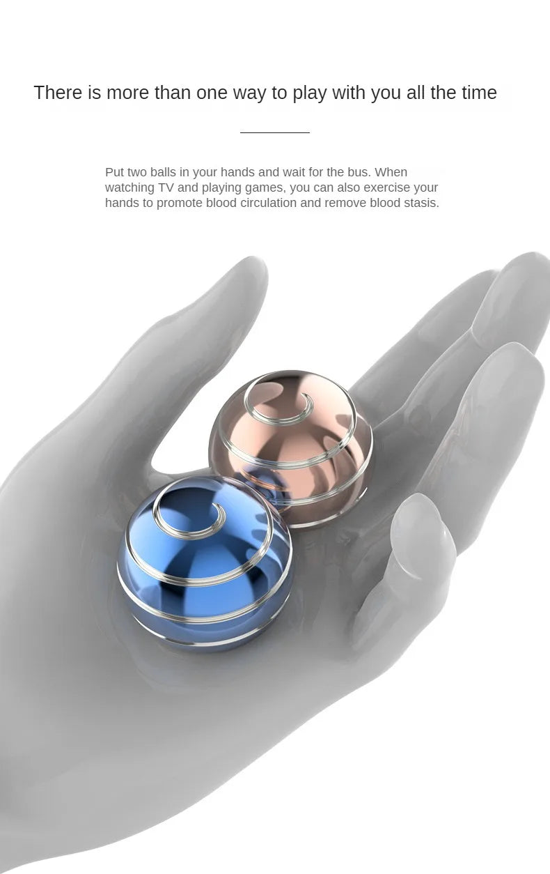 Adult Fidget for Stress Relief Metal Bauble Aluminum Alloy Hypnosis Rotary Gyro Fingertip Toy - Kinetic Round Spinner Juguetes Gift