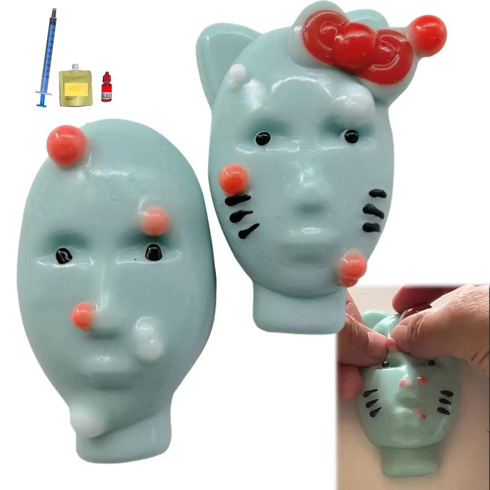 Pimple Popper Fidget Toy with Filler Tools Weird Alien Design Stress Relief Squeeze Gift Adult Reusable Anxiety Reducer