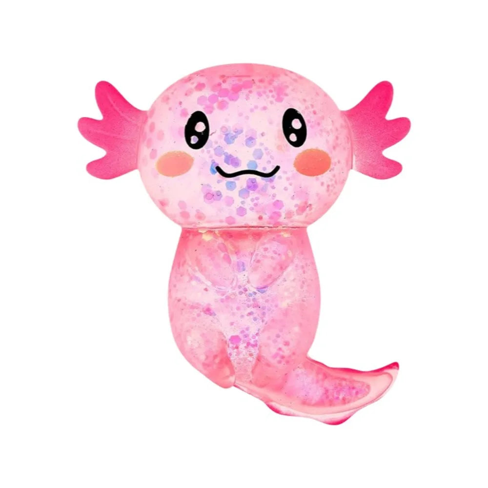 Glitter Axolotl Squishy Squeeze Toy