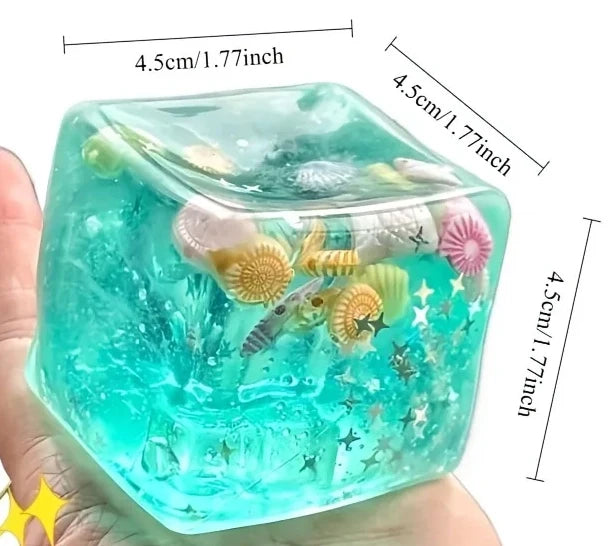 Squishy Ocean Block Water Ball – Soft Stretchy Sensory Fidget Toy for Kids & Adults – Squeezable Desk Fidget & Gift