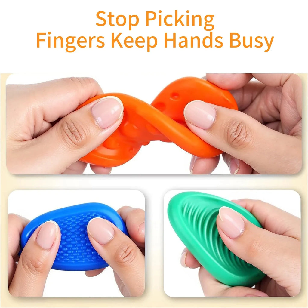 6Pcs Fidget Toys Sensory Stone for Kids Textured Soft Worry Stone for Autism Quiet Fidgets Stress Items Anxiety Relief Gift