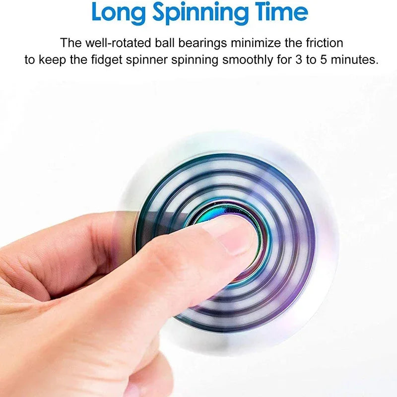 New Metal Fidget Spinner - Colorful AntiStress Alloy Finger Gyro. Relieves Stress Finger Spinner