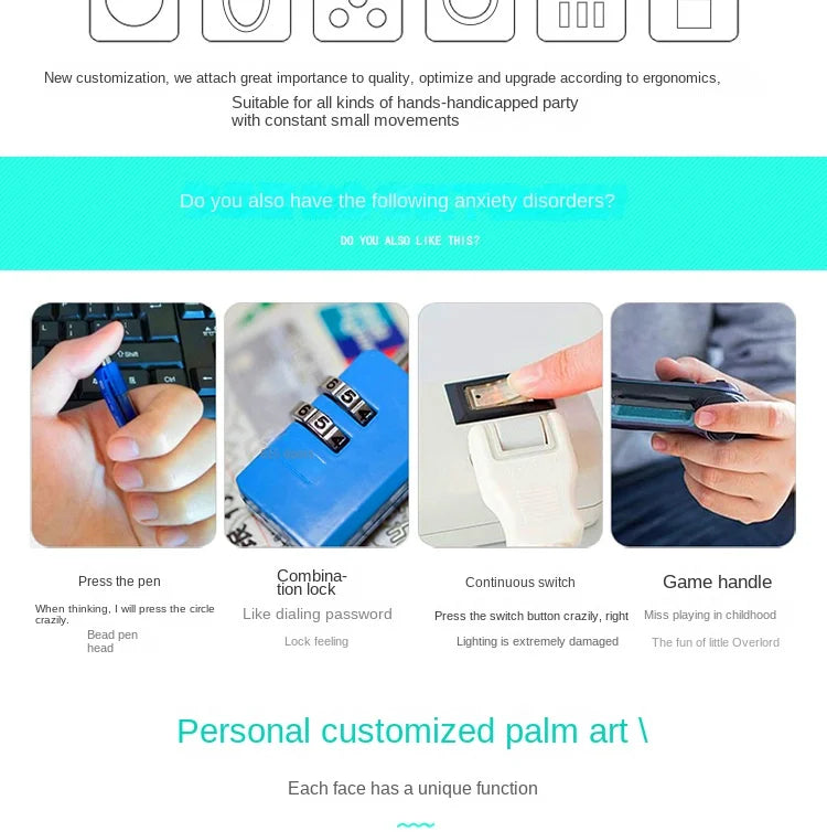 Fidget Ring Toys for Anti-Stress - Fingertip Click Reduce Anxiety Creative Stress Relief Toys Innovative Gift
