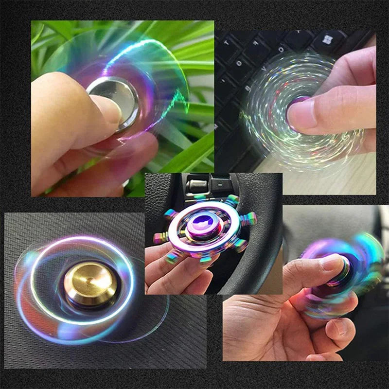 New Metal Fidget Spinner - Colorful AntiStress Alloy Finger Gyro. Relieves Stress Finger Spinner