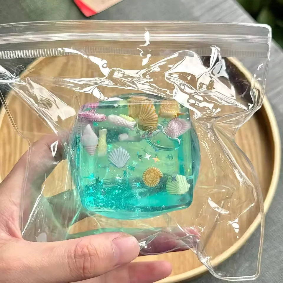 Squishy Ocean Block Water Ball – Soft Stretchy Sensory Fidget Toy for Kids & Adults – Squeezable Desk Fidget & Gift