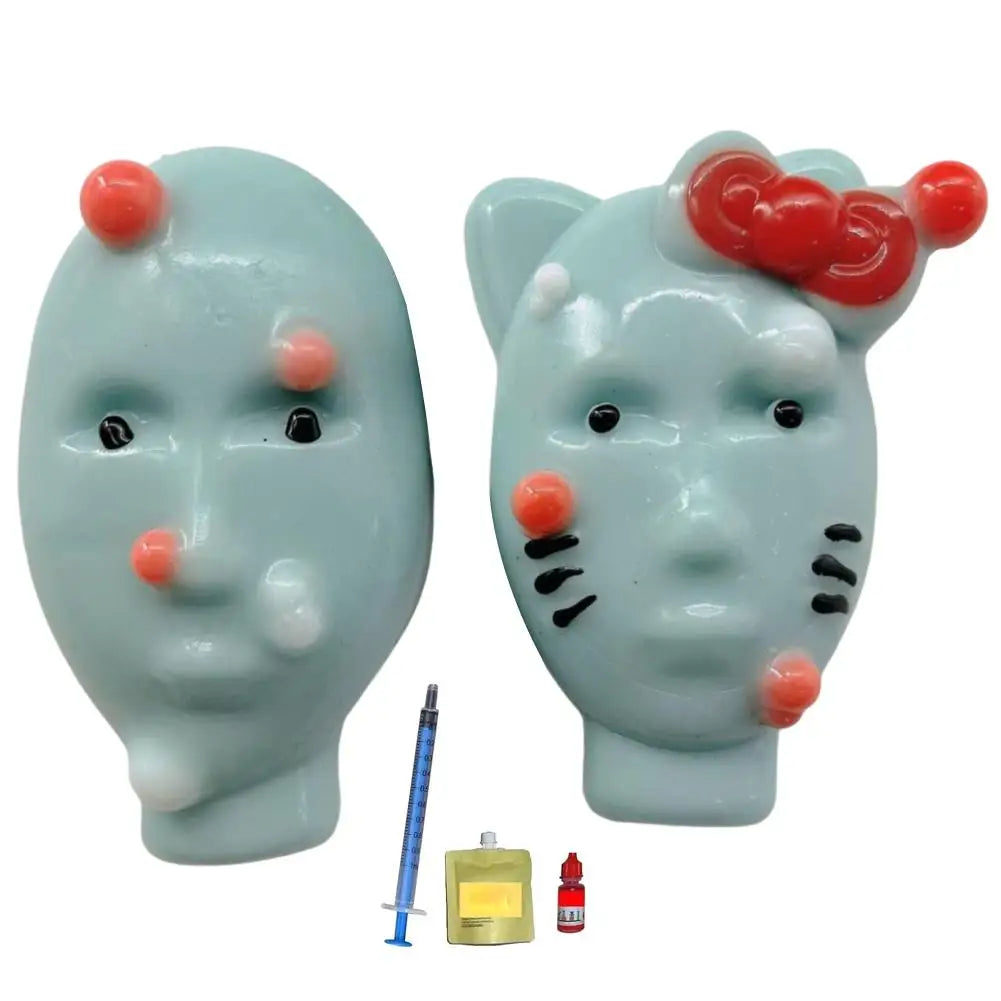 Pimple Popper Fidget Toy with Filler Tools Weird Alien Design Stress Relief Squeeze Gift Adult Reusable Anxiety Reducer