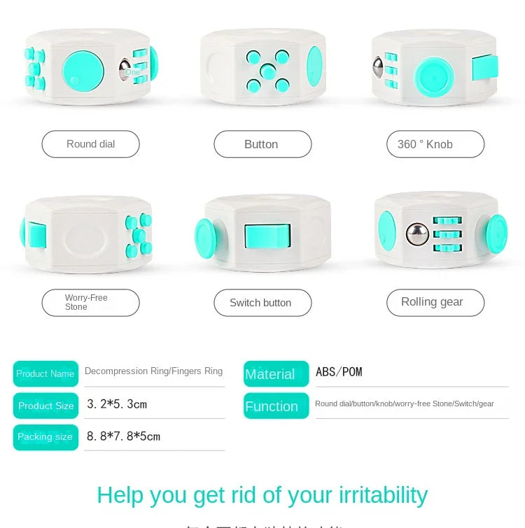 Fidget Ring Toys for Anti-Stress - Fingertip Click Reduce Anxiety Creative Stress Relief Toys Innovative Gift