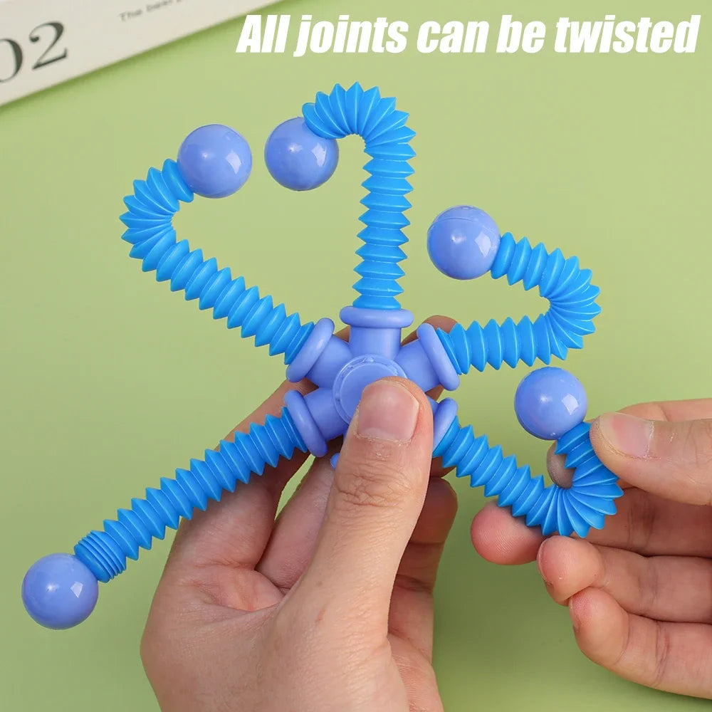1pcs Fidget Spinner Toys Pop Tube Sensory Toys Suction Cup Games Plastic Transformable Stress Relief Adult Gifts