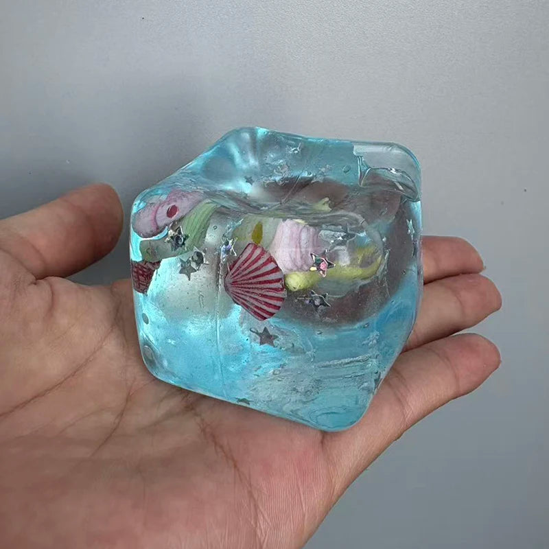 Squishy Ocean Block Water Ball – Soft Stretchy Sensory Fidget Toy for Kids & Adults – Squeezable Desk Fidget & Gift