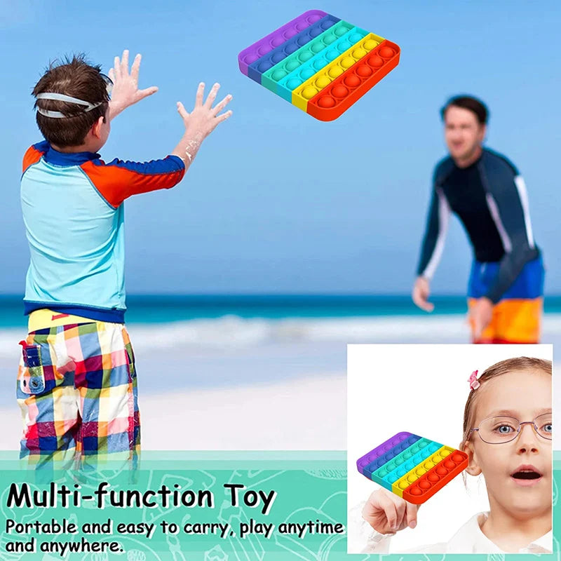 Push Pop Bubble Fidget Sensory Toy Stress Relief Toys Pack for Kids Adults Rainbow Anti-Anxiety Tools Office Stress Relief Toys