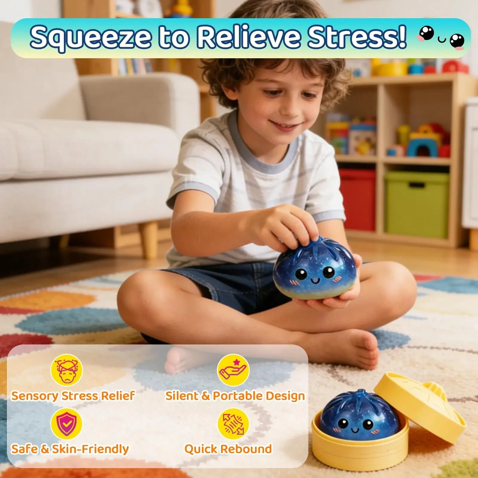 Dumpling Squishy - Glitter Stress Ball