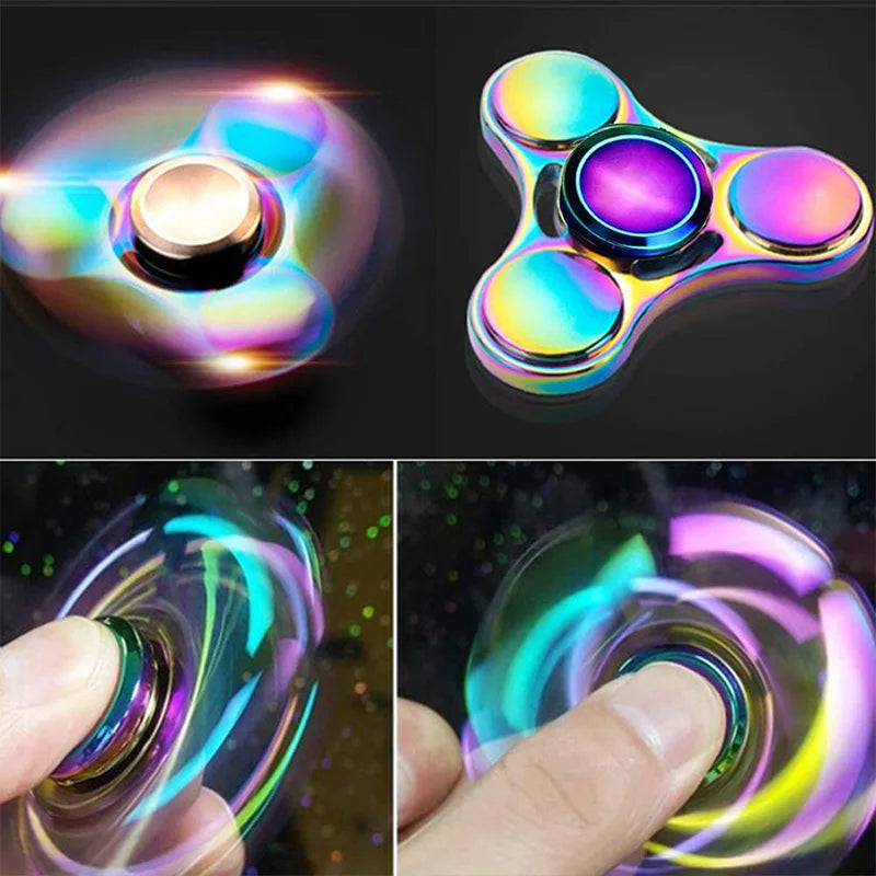 New Metal Fidget Spinner - Colorful AntiStress Alloy Finger Gyro. Relieves Stress Finger Spinner