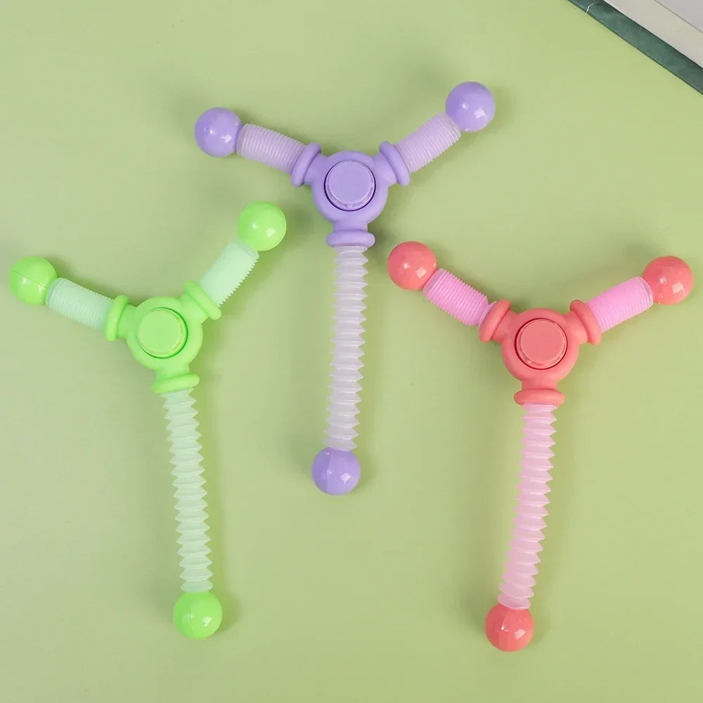 1pcs Fidget Spinner Toys Pop Tube Sensory Toys Suction Cup Games Plastic Transformable Stress Relief Adult Gifts