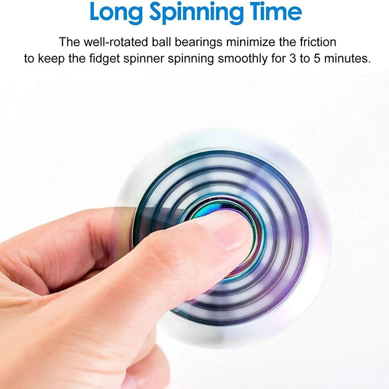 New Metal Fidget Spinner - Colorful AntiStress Alloy Finger Gyro. Relieves Stress Finger Spinner