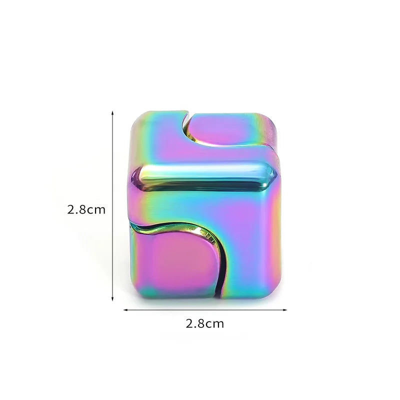 Metal Fidget Spinner Cube - Sensory Gadget for Office Stress / Relief, Anxiety ADHD Autism Tool