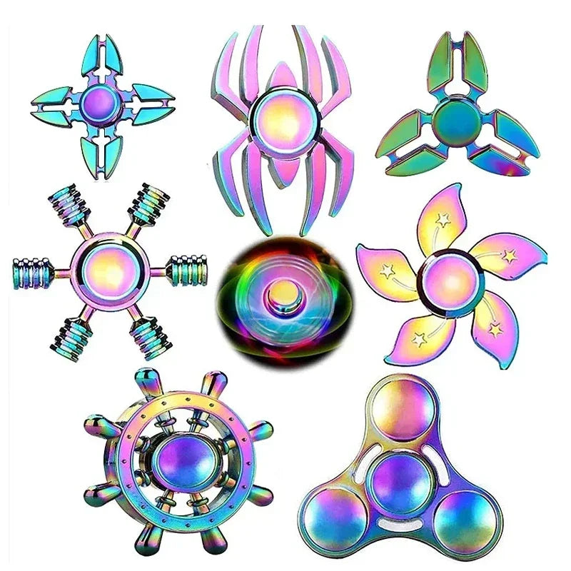 New Metal Fidget Spinner - Colorful AntiStress Alloy Finger Gyro. Relieves Stress Finger Spinner