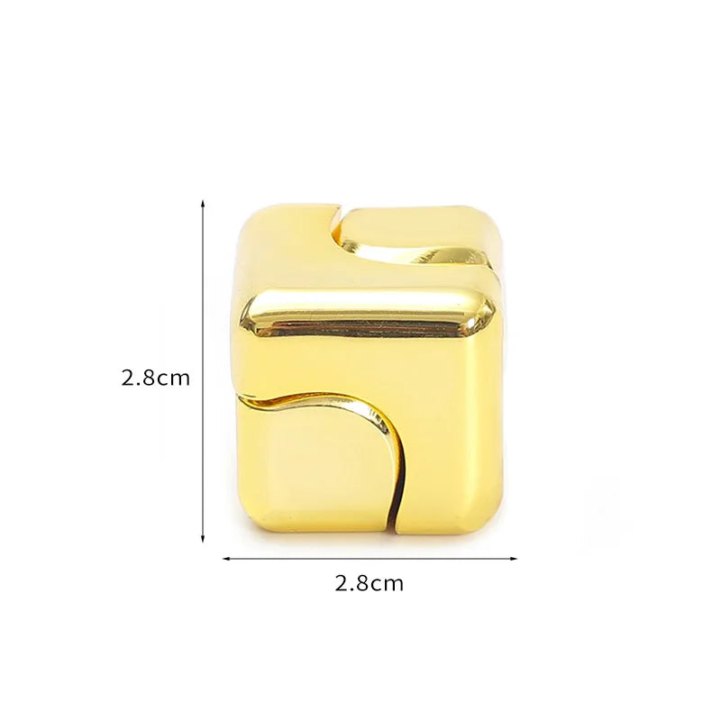 Metal Fidget Spinner Cube - Sensory Gadget for Office Stress / Relief, Anxiety ADHD Autism Tool